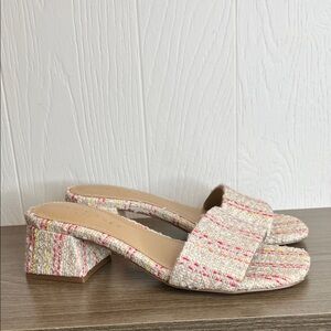 Marc Fisher Olysa Slide Tweed Block Heel Dress Sandal 7